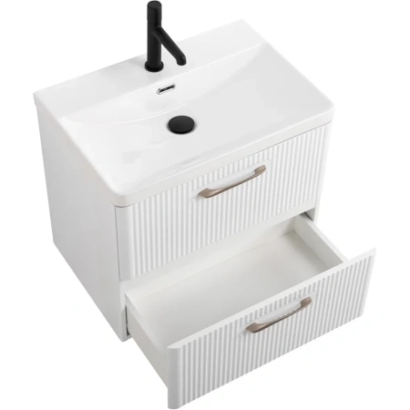 Тумба под раковину BelBagno Due DUE-600-2C-SO-BL-P без ручек, Bianco Lucido