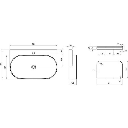 Раковина подвесная Ravak Yard 80 XJX0D280002
