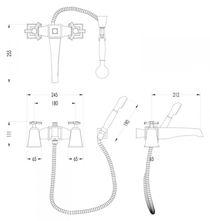 Смеситель для биде Devon&Devon Time 2TIME233BCR