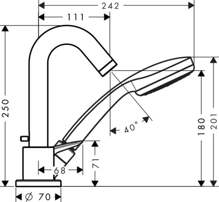Смеситель для ванны Hansgrohe Logis 71310000