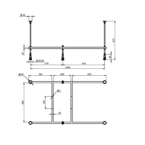 Каркас для ванны (120х70) AM.PM X-Joy W00A-120-070W-R