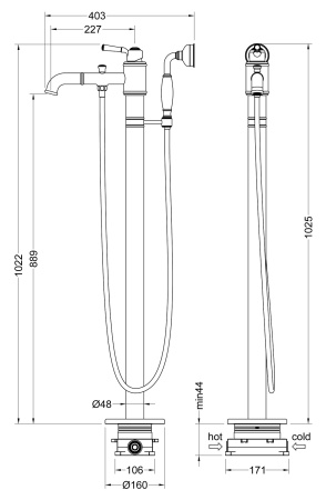Смеситель для ванны Timo Arisa 5300/00Y-CR chrome