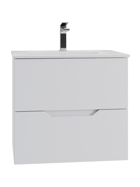 Тумба с раковиной подвесная Orange Line Li-60Tuw+Ra белый матовый