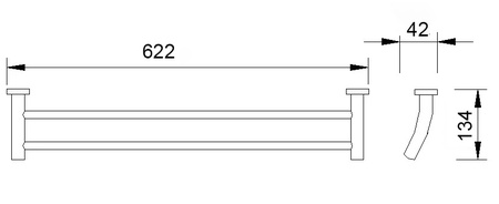 Полотенцедержатель двойной 60 см. RUSH Victoria VI71532