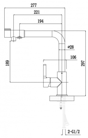 Смеситель для кухонной мойки Timo Hette 1026/02F antique