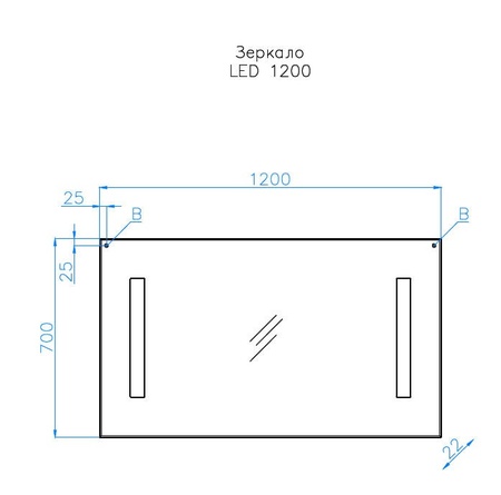 Зеркало с подсветкой Style Line LED (120x70) СС-00000619 белый