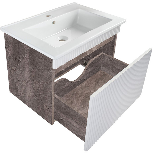 Тумба под раковину Runo железный камень  Модена 65 (00-00001424)