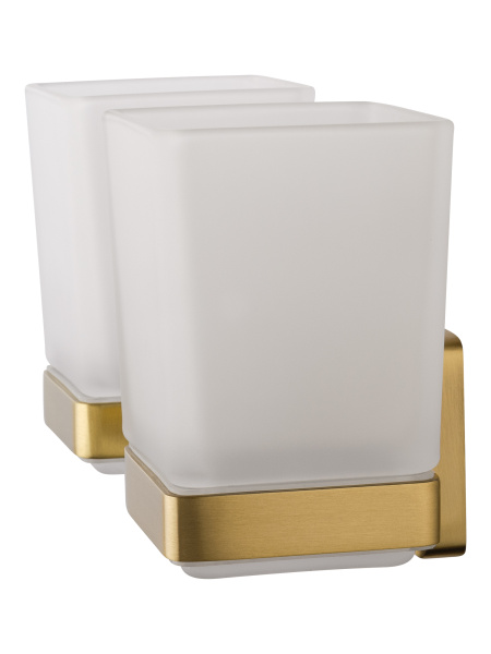 Два стакана для зубных щеток с держателем WONZON & WOGHAND ROMA, бронза WW-7228