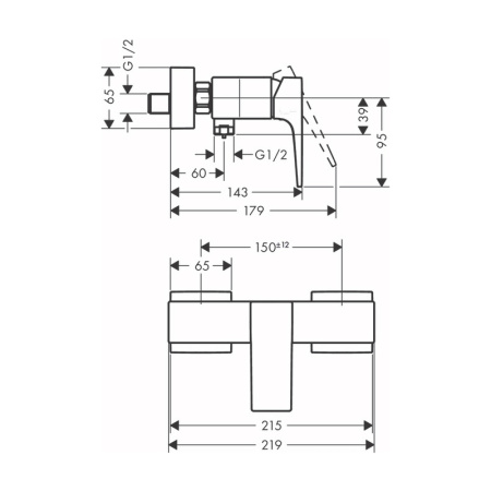 Смеситель для душа Hansgrohe Metropol 32560000 хром