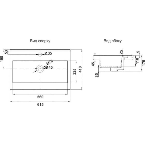 Встраиваемая сверху (61х41)  Melana 9393 (S60 Х)-805