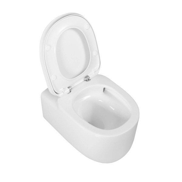 Подвесной унитаз безободковый смыв торнадо Oliveeka OL-G27, с сиденьем микролифт