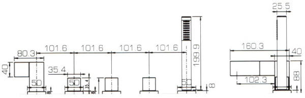 Смеситель для ванны Bravat Cube F564124C-1