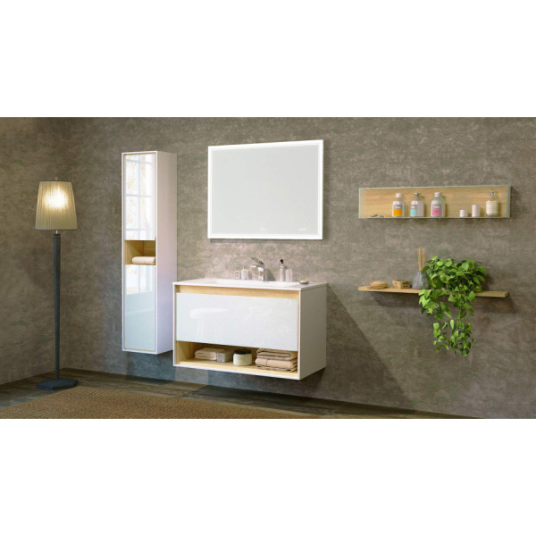 Тумба под раковину Jorno Glass 100  Gla.01.97/P/W