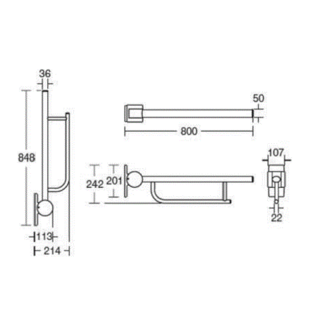 Складной поручень 80 см Ideal Standard CONTOUR S6360RN