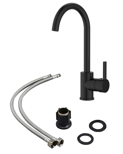 Смеситель для кухни однорычажный полимерный OneLife P04-001b черный