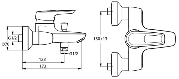 Смеситель для ванны Ideal Standard Ceramix Blue B9490AA