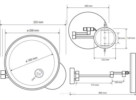 Косметическое зеркало с подсветкой Bemeta White 112101144