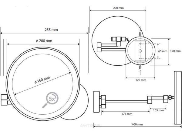 Косметическое зеркало с подсветкой Bemeta White 112101144