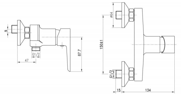 Смеситель для душа BelBagno Rovena ROW-ESDM-CRM