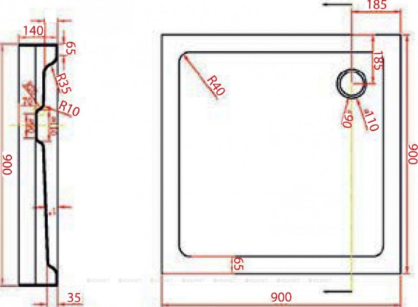 Поддон для душа Bravat Type-S2 P19