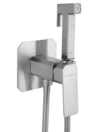 Смеситель с гигиеническим душем встраиваемый WONZON & WOGHAND DIAMOND, брашированный никель WW-88829011-BN