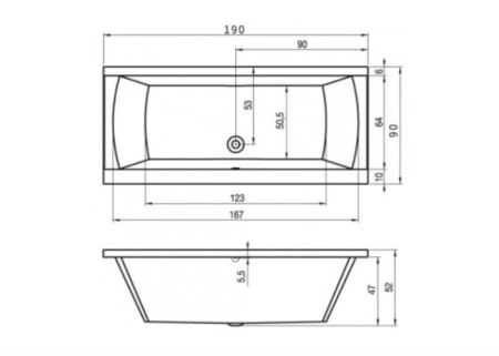 Акриловая ванна RIHO Julia (190x90) B023001005 без гидромассажа
