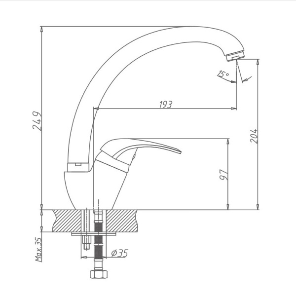 Смеситель для кухни Haiba HB4103