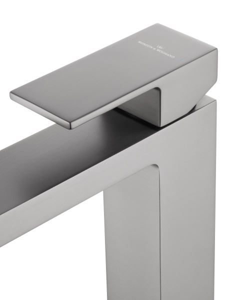 Смеситель для раковины высокий WONZON & WOGHAND CUBE, темный графит WW-88239016-BGM