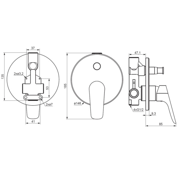 Смеситель для ванны Damixa Jupiter 777100000