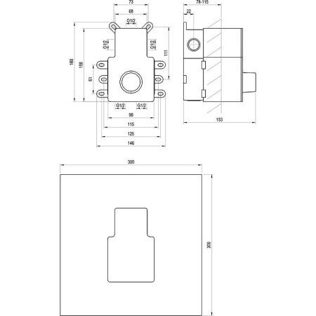 Скрытая часть для смесителя G 1/2 Ravak R-Box RB 07F.50 X070235