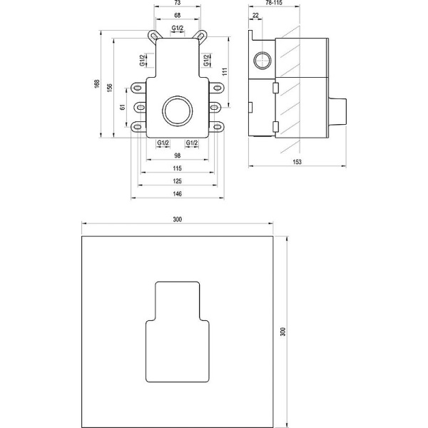 Скрытая часть для смесителя G 1/2 Ravak R-Box RB 07F.50 X070235 Скрытая часть для смесителя G 1/2 Ravak R-Box RB 07F.50 X070235