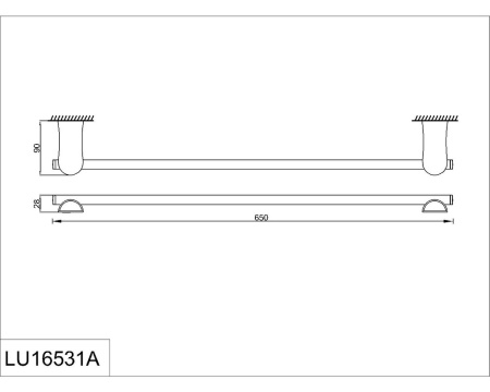 Полотенцедержатель 60 см. RUSH Luson LU16531A