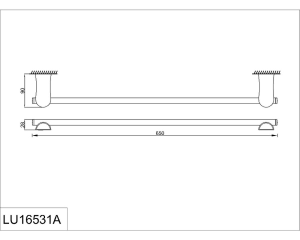Полотенцедержатель 60 см. RUSH Luson LU16531A Полотенцедержатель 60 см. RUSH Luson LU16531A
