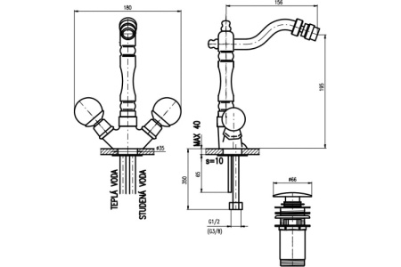 Смеситель для биде Rav Slezak Brilliance BRILLIANCE121.5/9Z