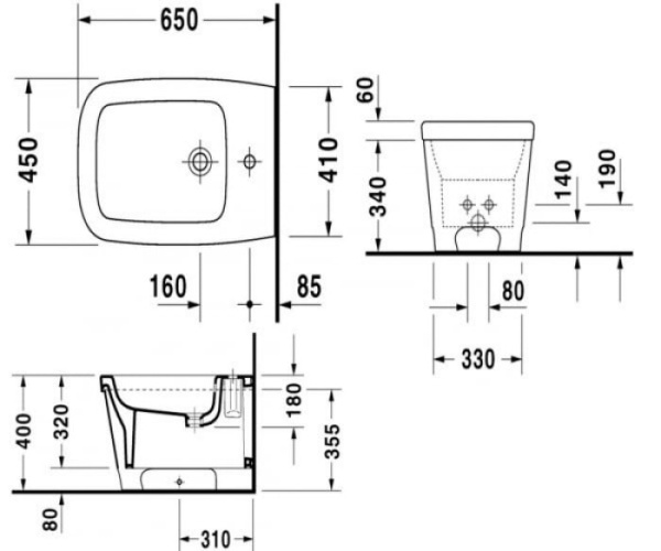 Биде напольное Duravit 2262100000