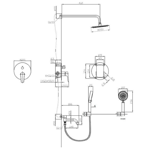 Душевая система BelBagno Ancona ANCONA-VDSET-CRM Душевая система BelBagno Ancona ANCONA-VDSET-CRM