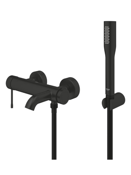 Смеситель для ванны с душевым набором Grohe Essence New 33628 2431 (336282431) черный матовый