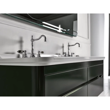 Раковина двойная (150х55) Kerasan Waldorf 4143K1bi/cr*1 белый