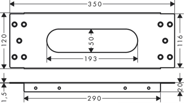 Монтажная панель для монтажа на плитку AXOR 28014000