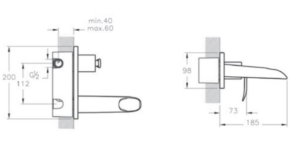 Смеситель для раковины VITRA T4 A42237EXP