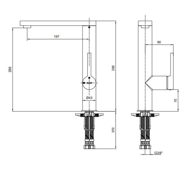 Смеситель для кухни E.C.A. Mina 102518034EX