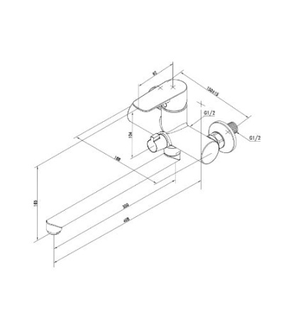 Смеситель для ванны Damixa RedBlu Origin top 839000000 Смеситель для ванны Damixa RedBlu Origin top 839000000