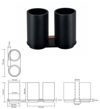 Двойной держатель зубных щеток Bemeta Galla 108110020