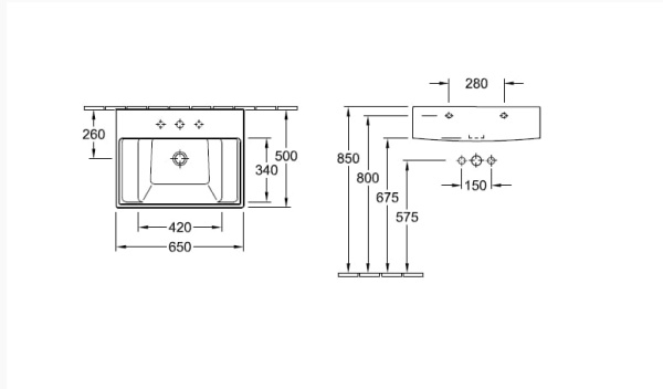 Pаковина Villeroy & Boch Pure Basic 71066GR1