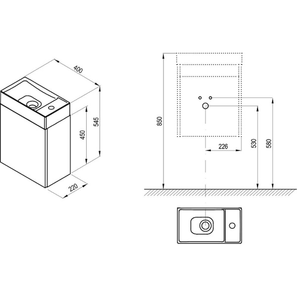 Тумба под раковину Ravak SD Veda 40 X000001386