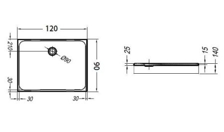 Душевой поддон Kolpa San Salsa 120x90