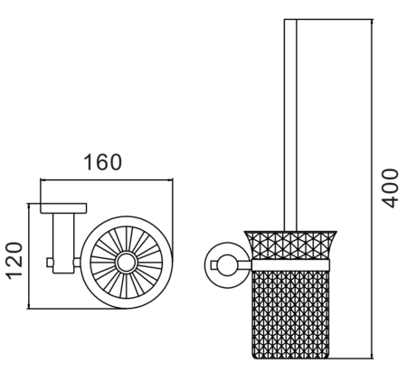 Туалетный ёршик с настенным держателем Savol 56 S-005694