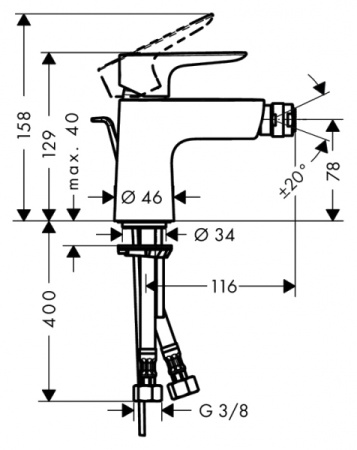 Смеситель для раковины HANSGROHE TALIS E 71705000