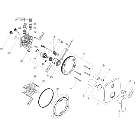 Смеситель для ванны встраиваемый Hansgrohe Talis E 71474000 хром