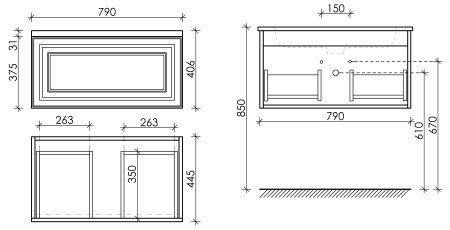 Тумба под раковину Sancos  Very VR80CE Beige Soft